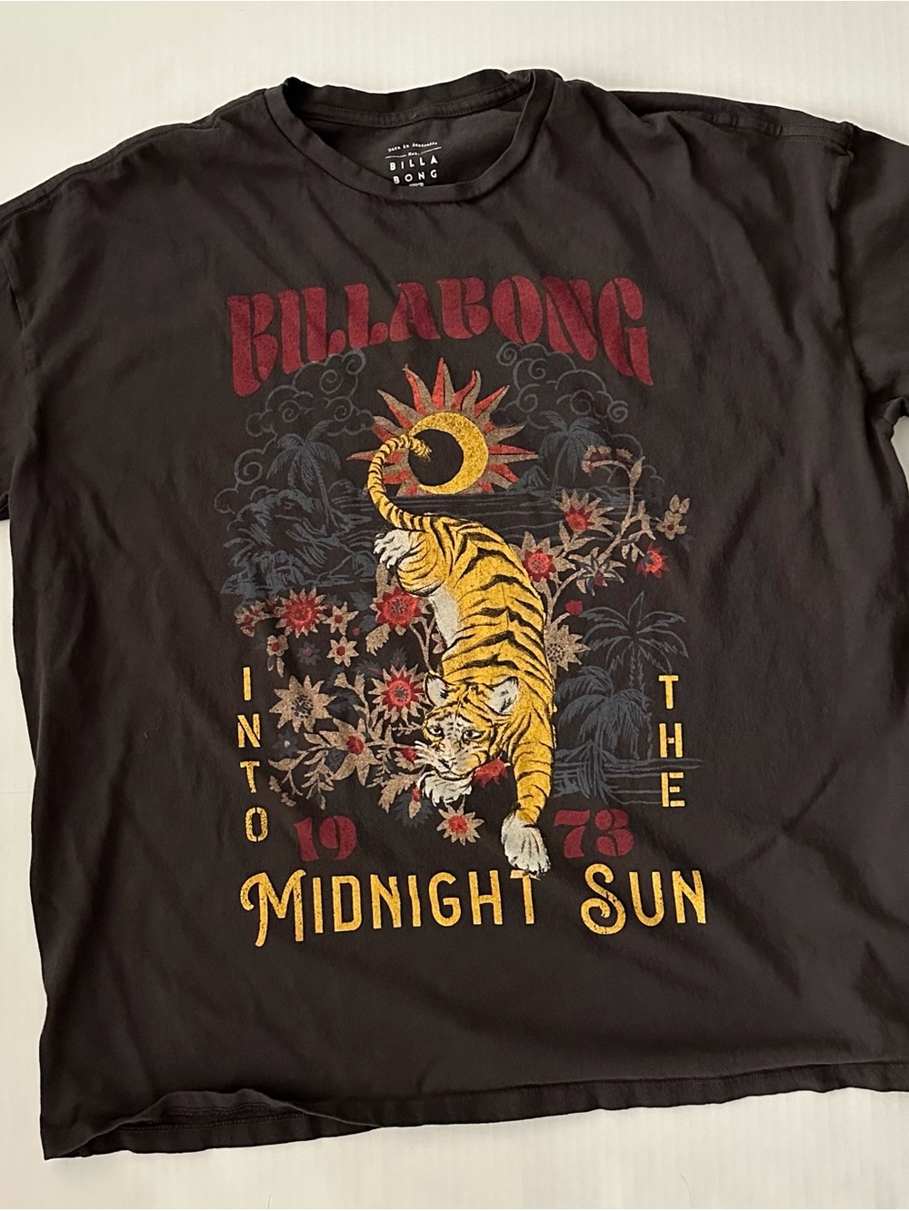 Billabong Black Tee with Red Graphic